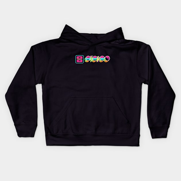 8 Track Stereo Kids Hoodie by retrorockit